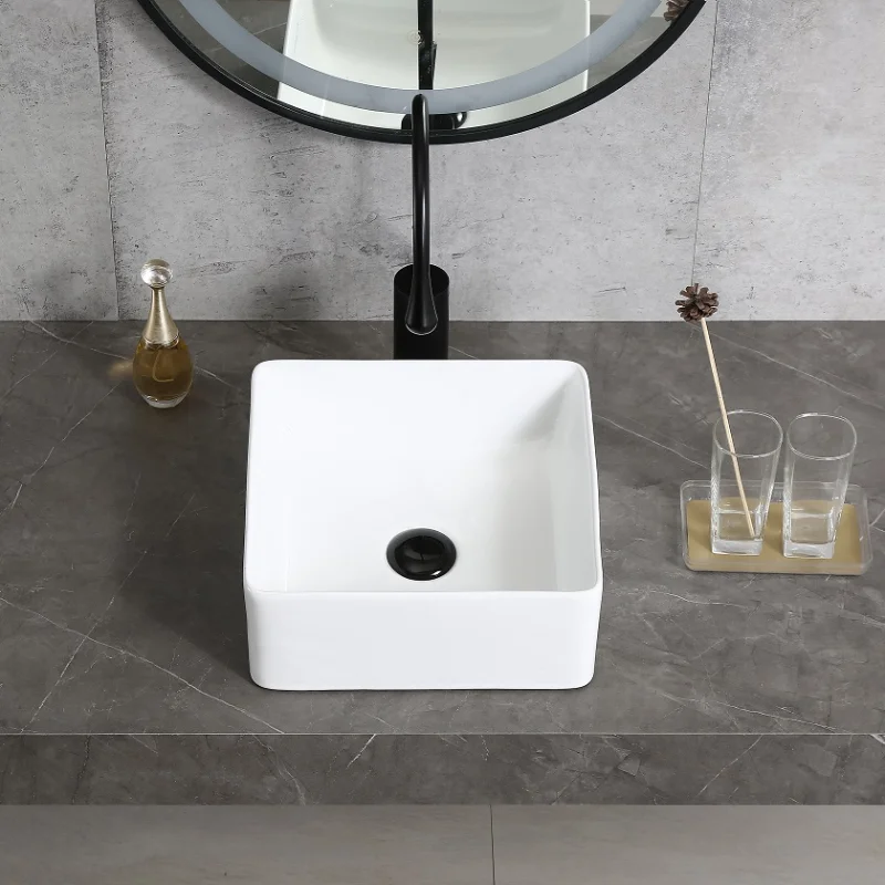 Kitchen Gadgets Luxury - Lavabo quadrato bianco da appoggio per