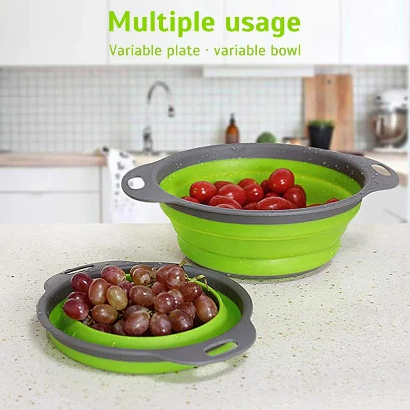 Kitchen Gadgets Usa - 1 scolapasta pieghevole in silicone, colino