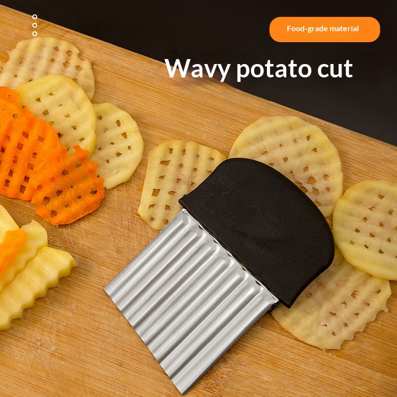 Kitchen Gadgets Vegetable Cutter - Tagliapatatine Ondulate in Acciaio Inossidabile, Affettatrice